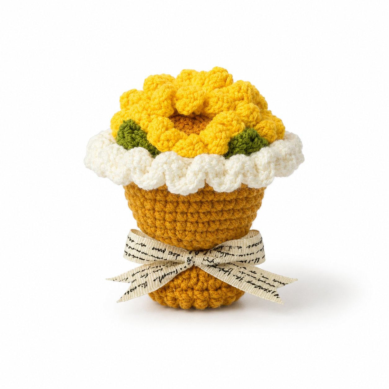 Sunflower Crochet Bouquet Ring Box Handmade