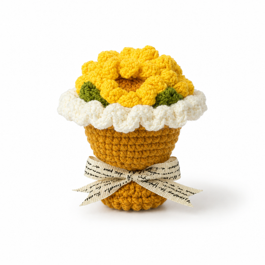 Sunflower Crochet Bouquet Ring Box Handmade